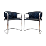 Pair of Italian leather chairs