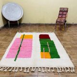 Traditional handmade pure wool Berber rug size 150 x 250 cm.