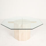 Table basse en travertin 1970s Italie, Artedi