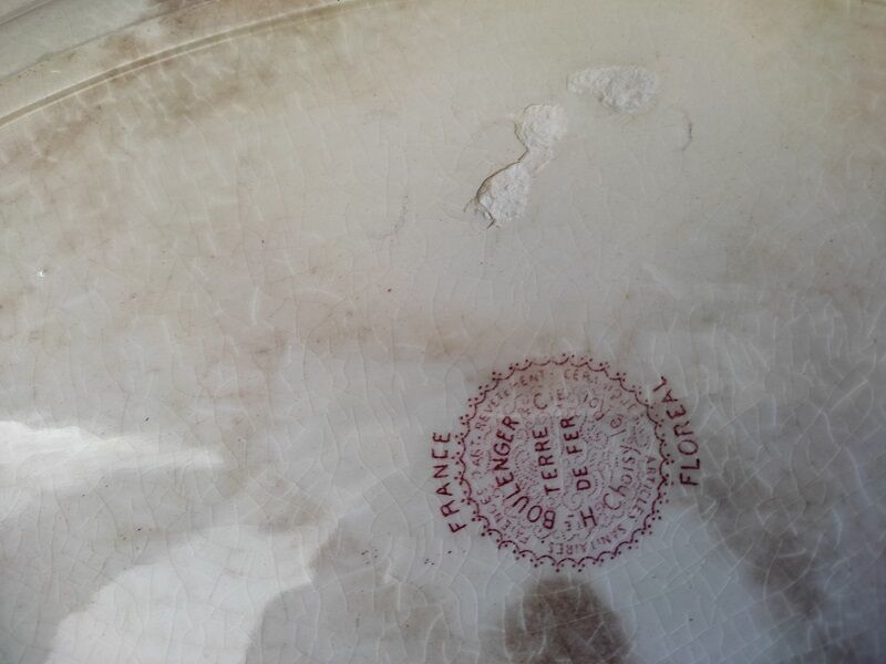 Oval porcelain dish earth of iron decoration Floreal dp 08822131