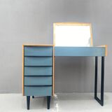 Coiffeuse avec tiroirs de rangement et miroir rabattable