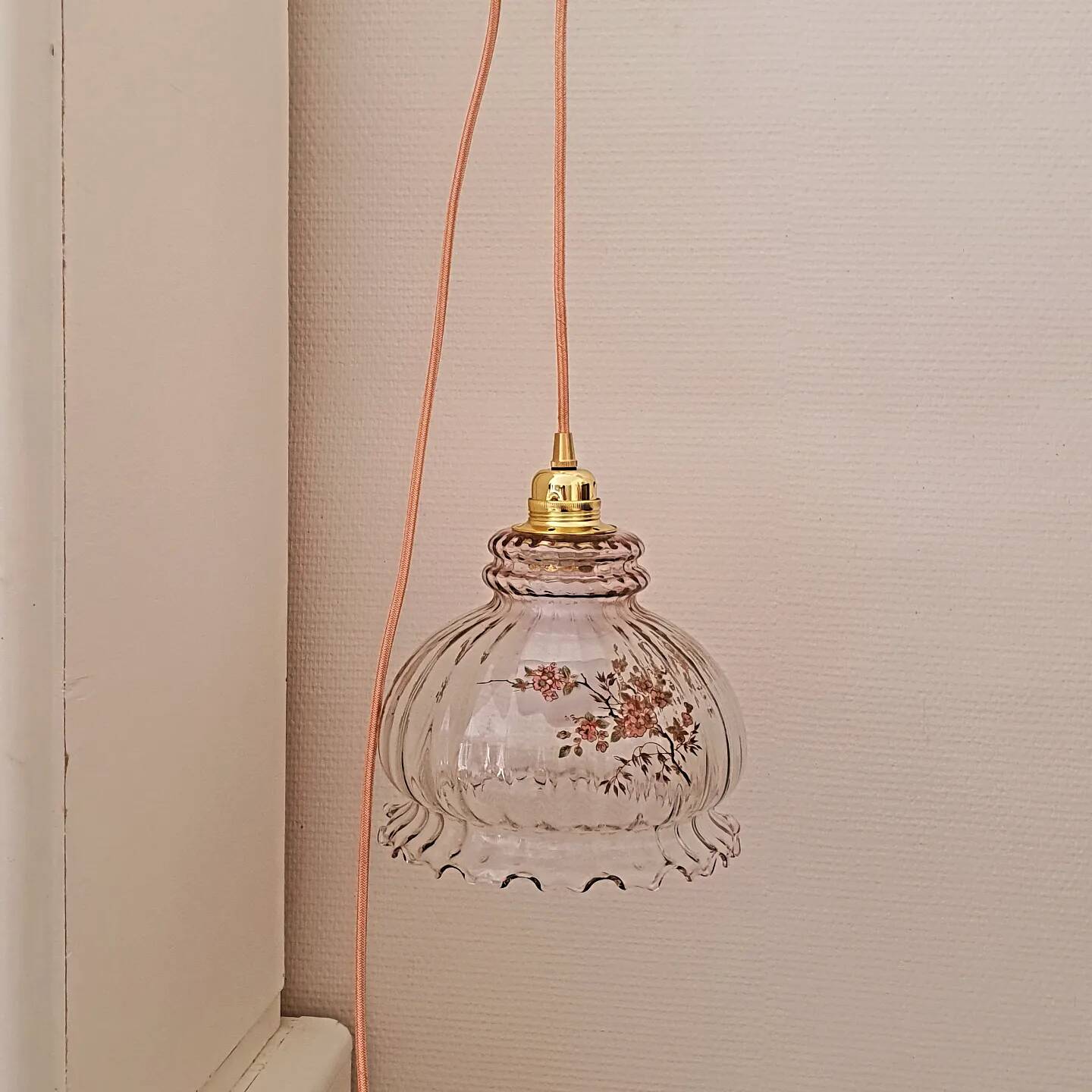 Glass stroller with cherry blossom decor