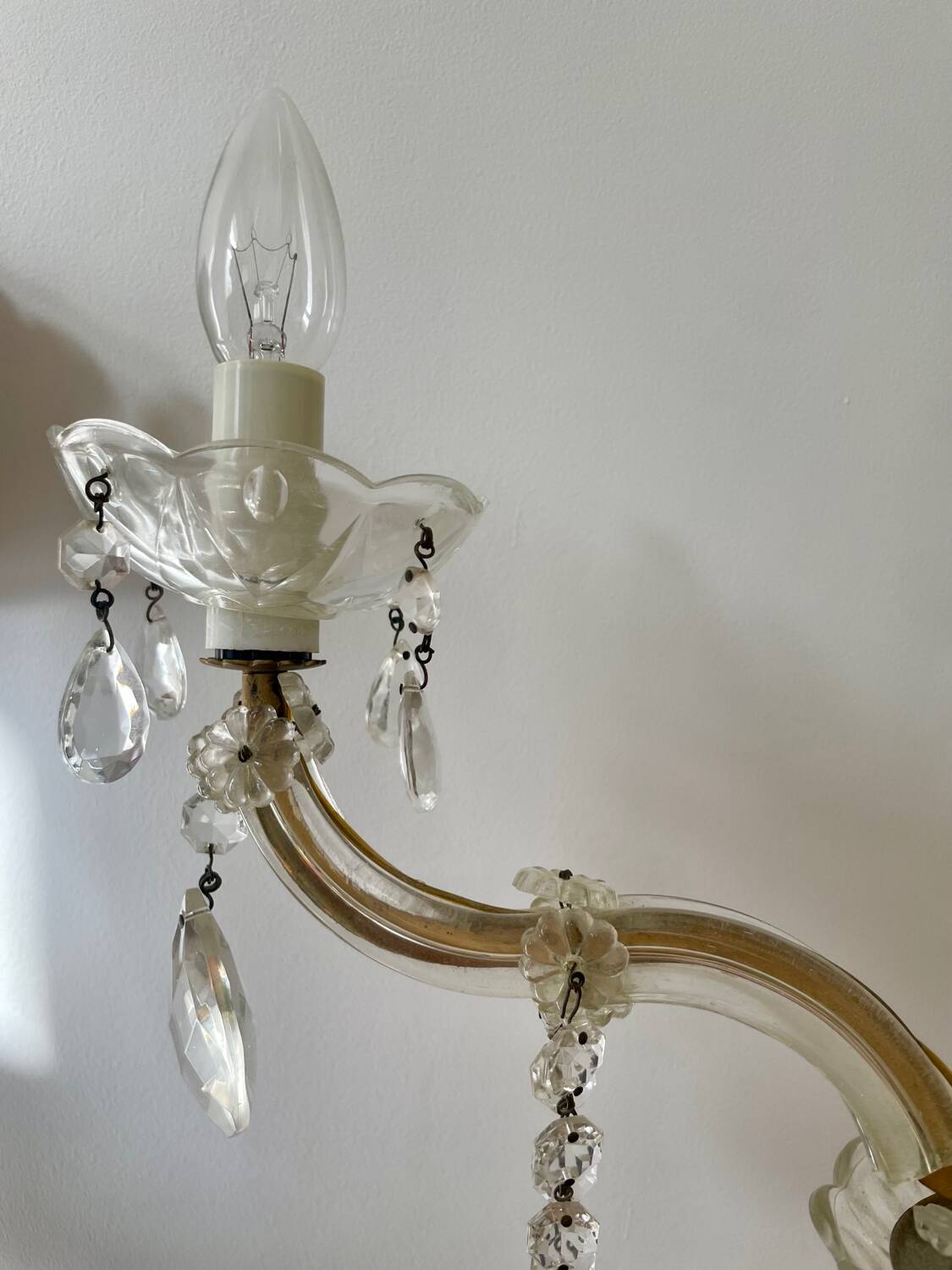 Bronze and glass tassel chandelier