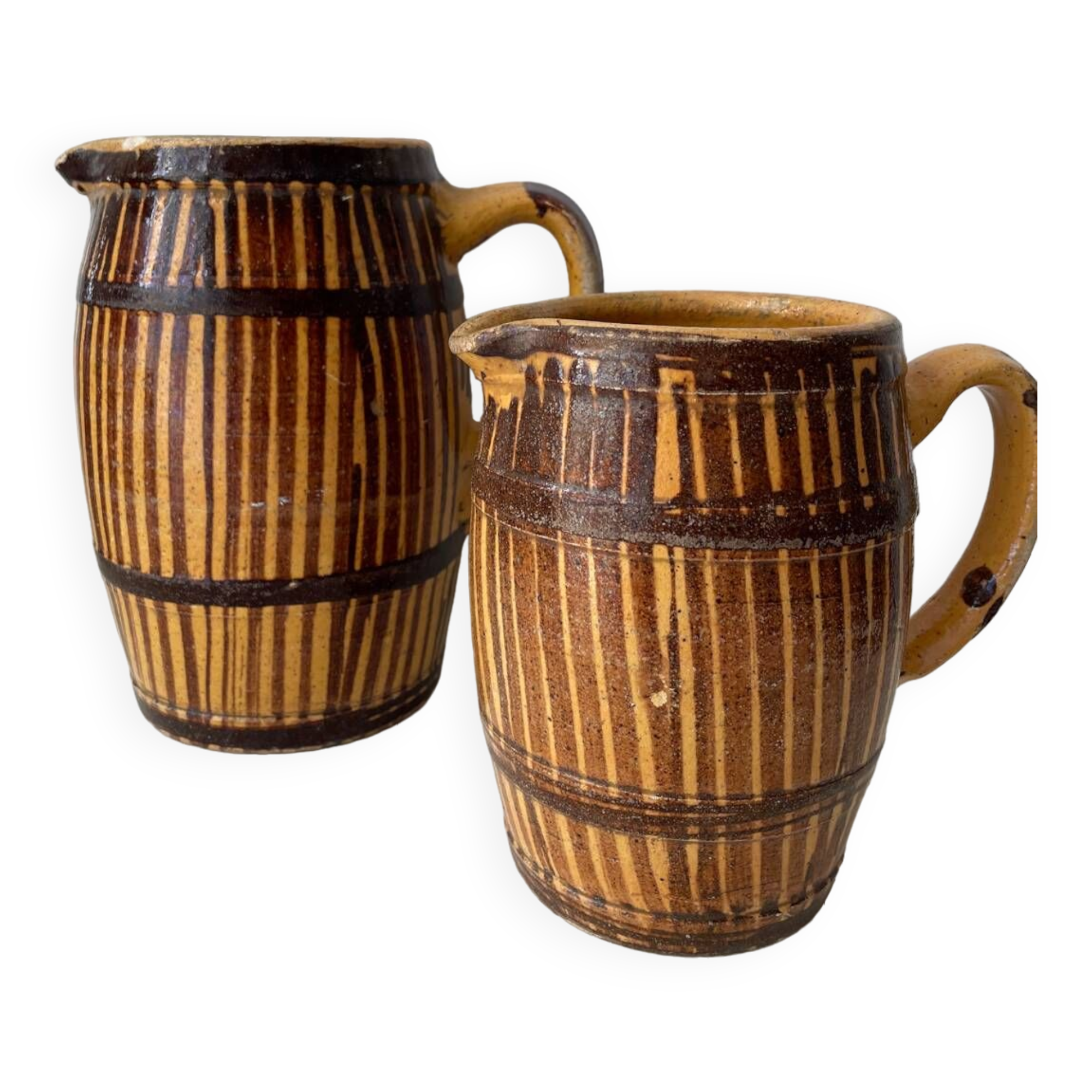 Duo de pichets vieux grès