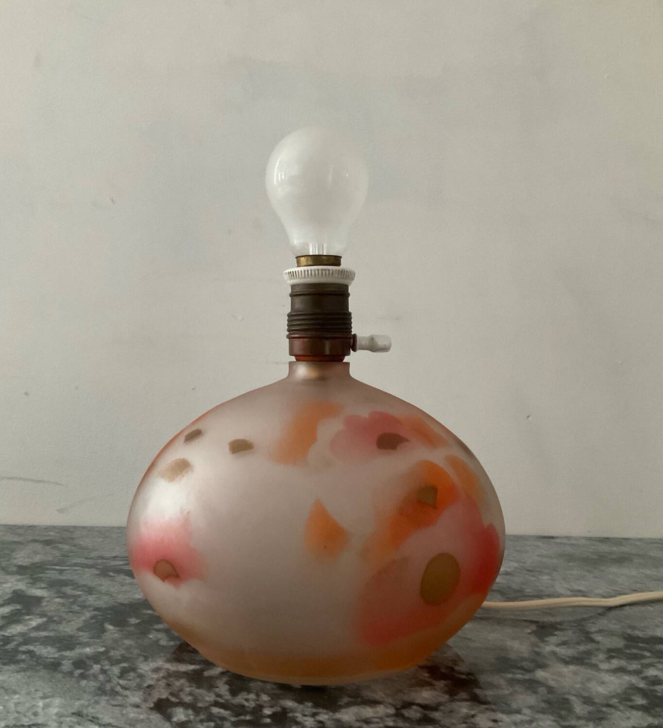 Vintage frosted glass lamp base