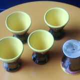 Set of five glazed ceramic coquetiers vintage 60s