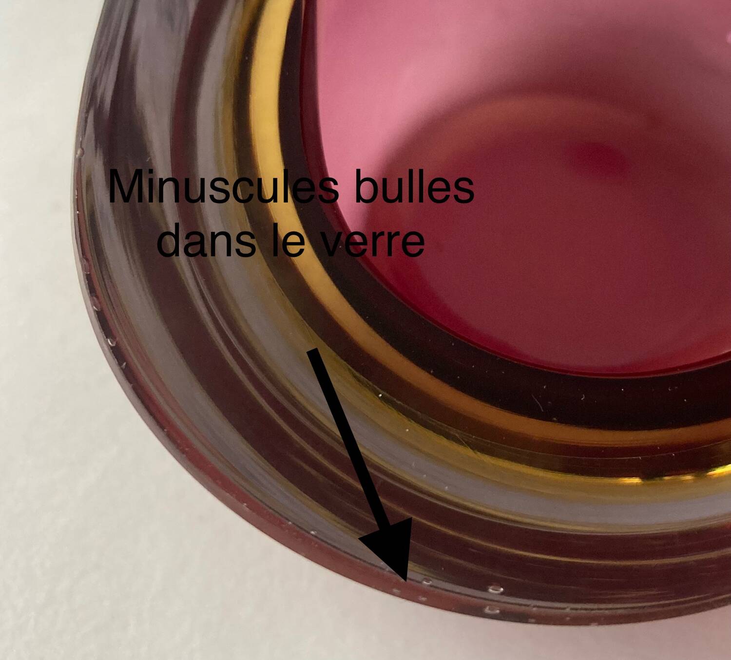 Purple and yellow Murano glass empty pocket