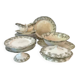 Doulton Burslem Melrose green English earthenware dinner service for 6 people