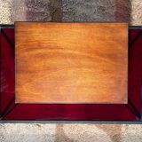 Work table or bar from the 1950s in wrought iron and red glass