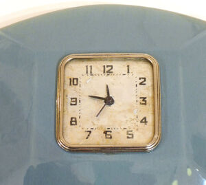 Horloge et garniture art Déco bleu & argenté
