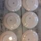 6 flat plates earthenware of longwy fimes blue decoration flowers and butterflies