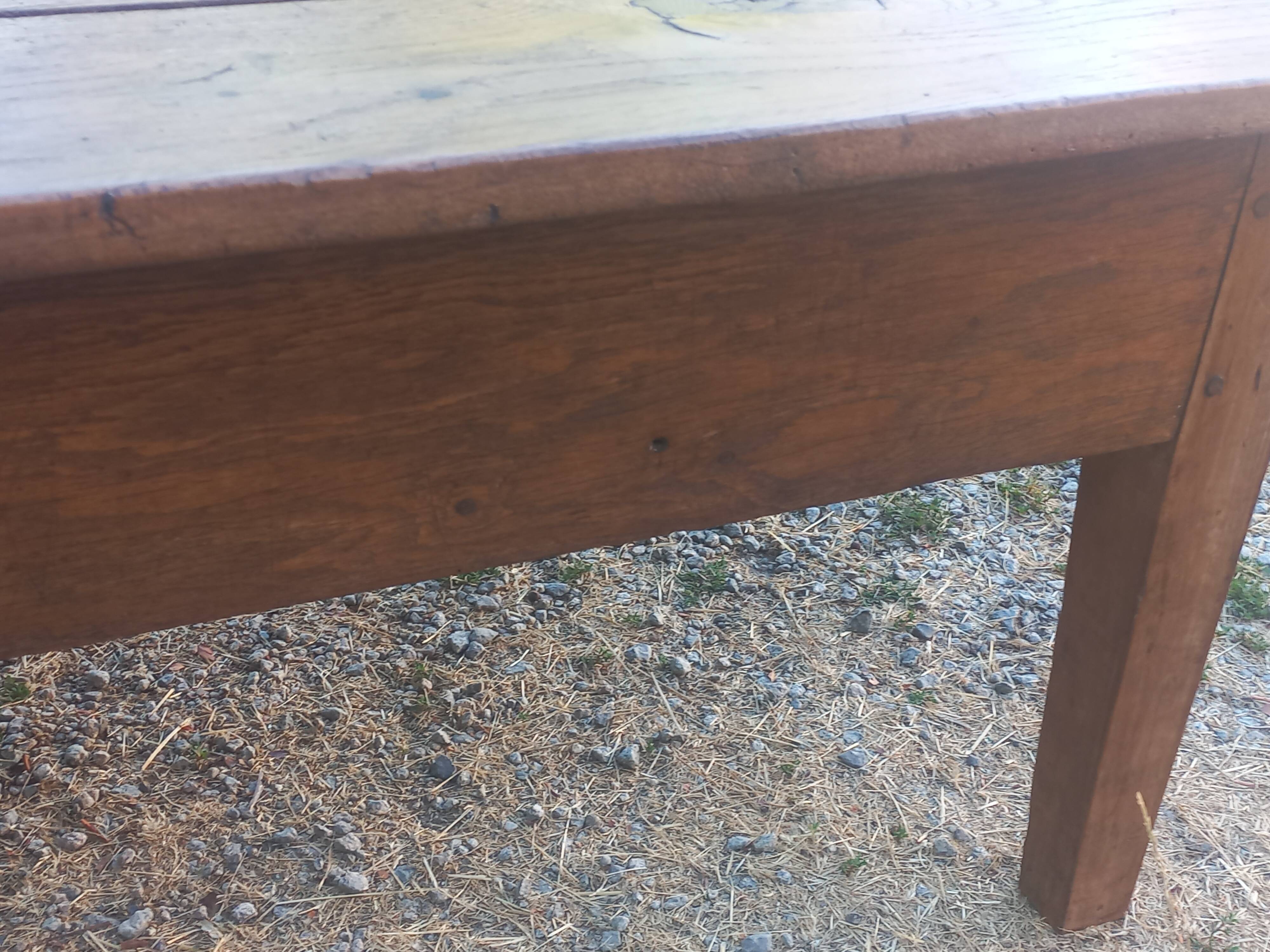 19th-century oak farmhouse coffee table 149cm
