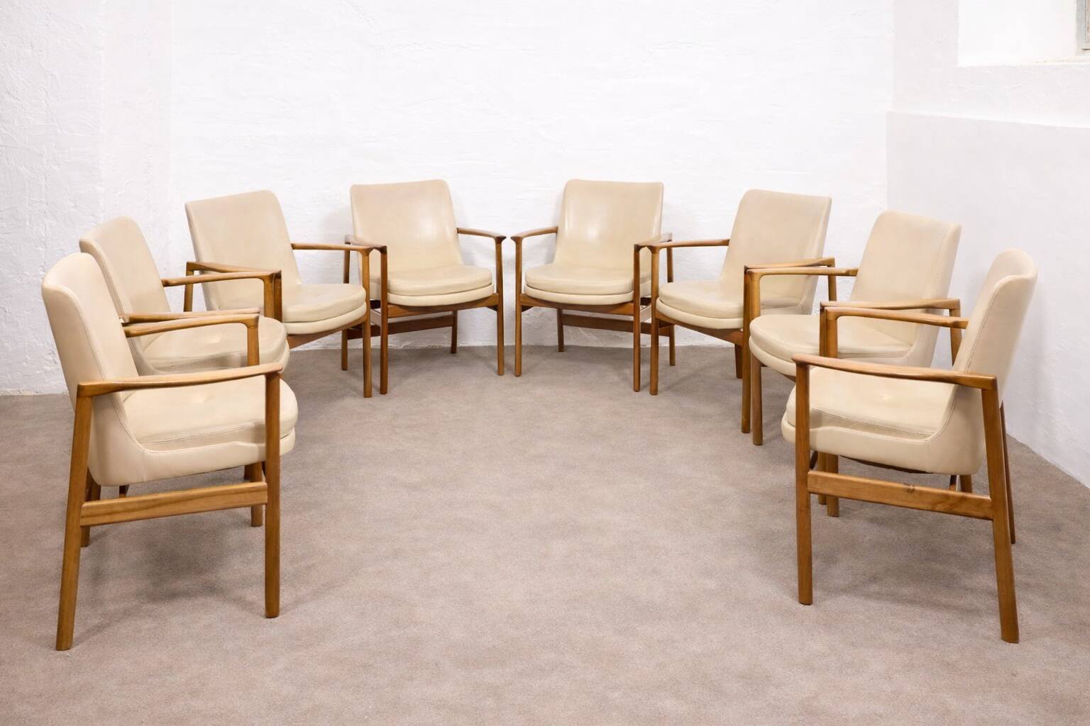 Ib Kofod-Larsen, vintage – conference – dining chairs 1963, Germany