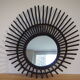 Sun mirror in vintage old rattan 56cm