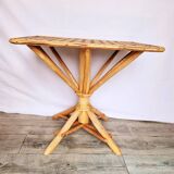 Coffee table, end table, children's table in rattan and banana leaf