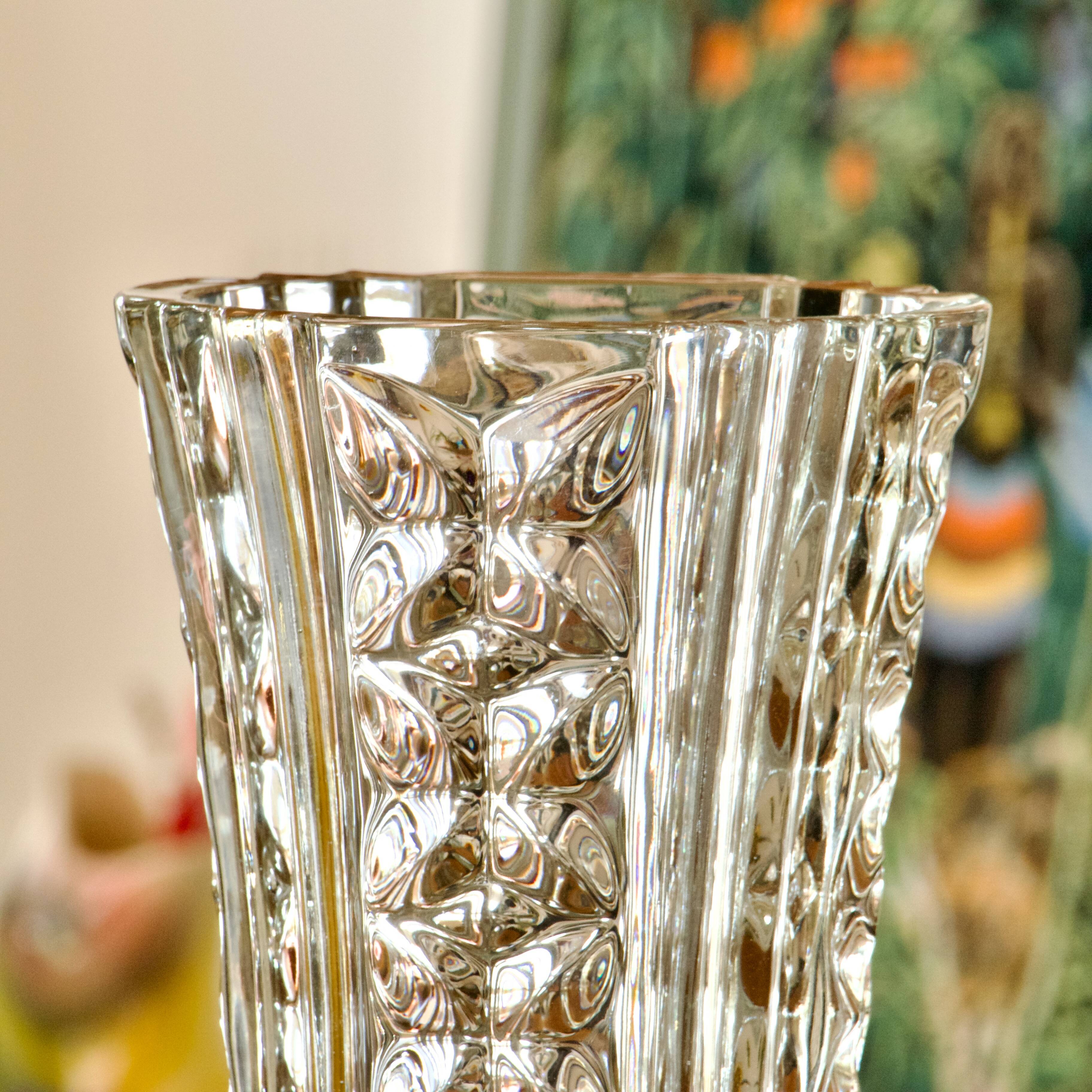 Large Reims crystal vase