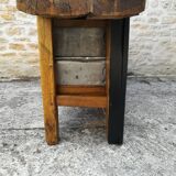 Oak and metal workbench