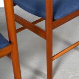 Set of 6 Dining Chairs by White and Newton in dark blue upholstery