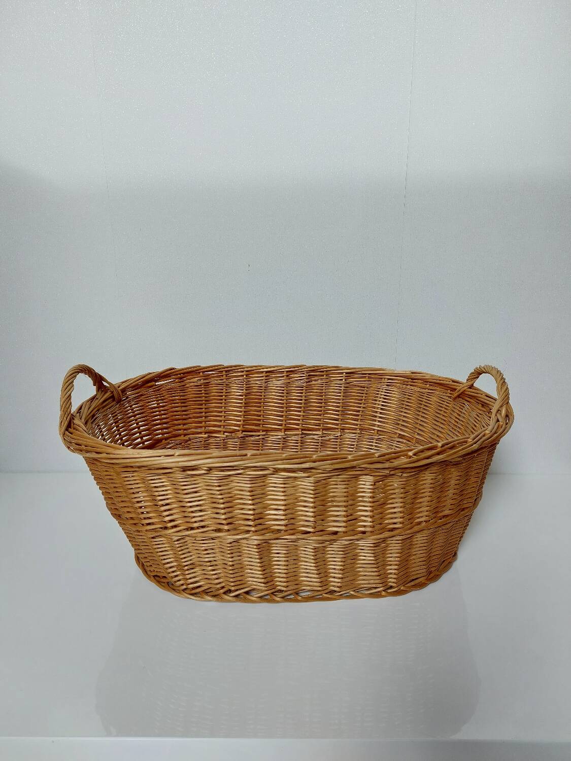 Panier a linge osier tressé