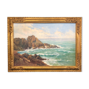 Huile sur panneau encadrée bord