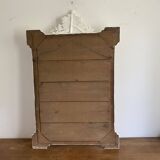 Late 19th century mirror with decorated pediment. 110x70. White.