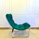 IKEA Pixi vintage green velvet armchair – Scandinavian retro design.
