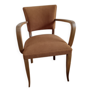 Fauteuil bridge velours - jaune