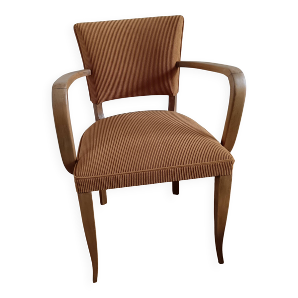 Fauteuil bridge velours jaune
