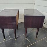 Paire de tables de chevets vintage en acajou