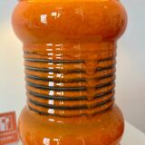 AK-Keramik: Lampe de table orange à partir d'un vase en céramique Mid Century
