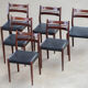 6 vintage Scandinavian rosewood chairs - 1960