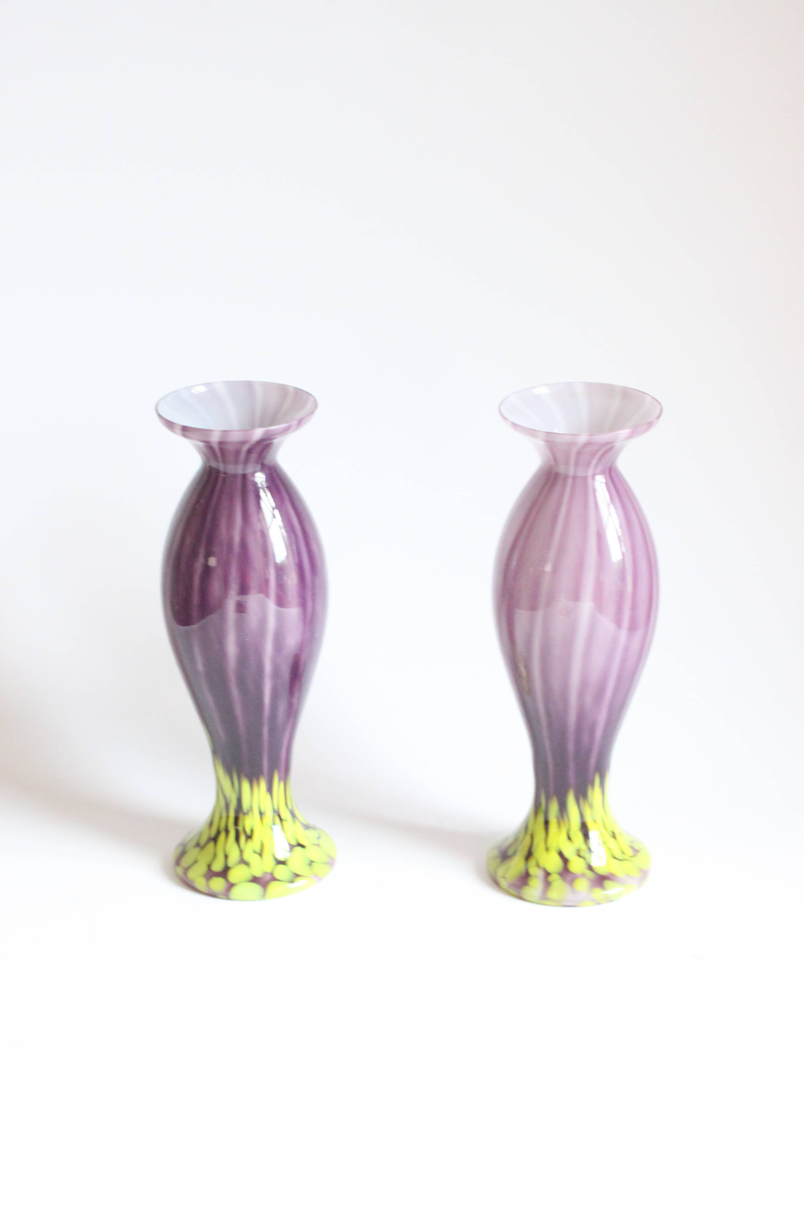 Art Nouveau glass vases by Franz Welz, Czech republic 1930s.