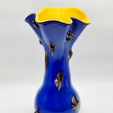 Cobalt blue Murano glass vase by Darius Zarrin