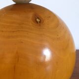 Vintage solid elm lamp 70s