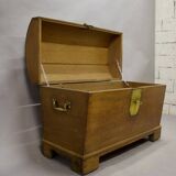19th Century Oak Chest with Curved Top, on Wheels