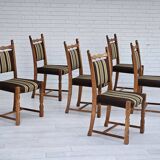 1970s, set 6 pcs of Danish dinning chairs, original good condition, oak wood.