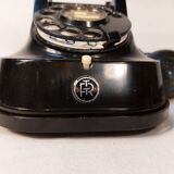 Old Belgian RTT 56B dial telephone in black bakelite