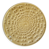 Vintage earthenware trivet from Sarreguemines Barbotine woven basket