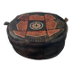Vintage leather and snakeskin pouf