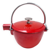 The Staub red enamelled cast iron teapot.