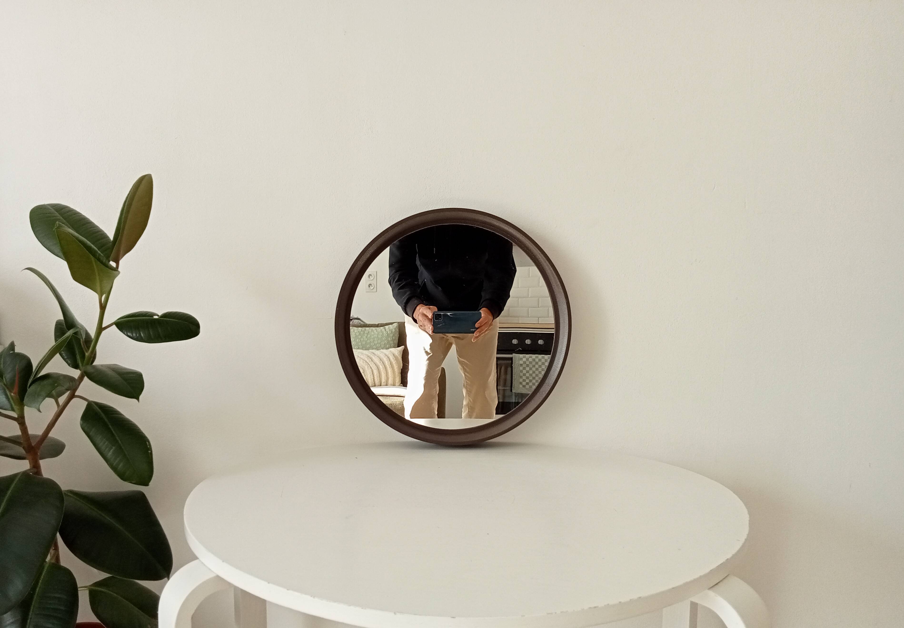 Miroir rond vintage Germany Lange Spiegel années 60/70