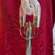 Vintage sculptural floor lamp in chrome metal and glass from the 1970s.