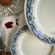 6 ironstone flat plates, antique earthenware from Saint Amand and Hamage