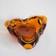 Artistic orange glass bowl ashtray, mid-century crystal, Italy, 1970s.