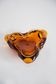 Artistic orange glass bowl ashtray, mid-century crystal, Italy, 1970s.