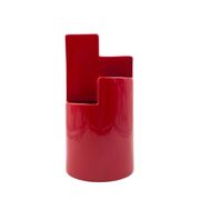 Franco Bettonica, red ceramic vase mod. fb1, Gabbianelli Italy ca. 1970