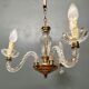 Small Venetian chandelier, three-burner twisted blown glass 1950s - Brass, Glass