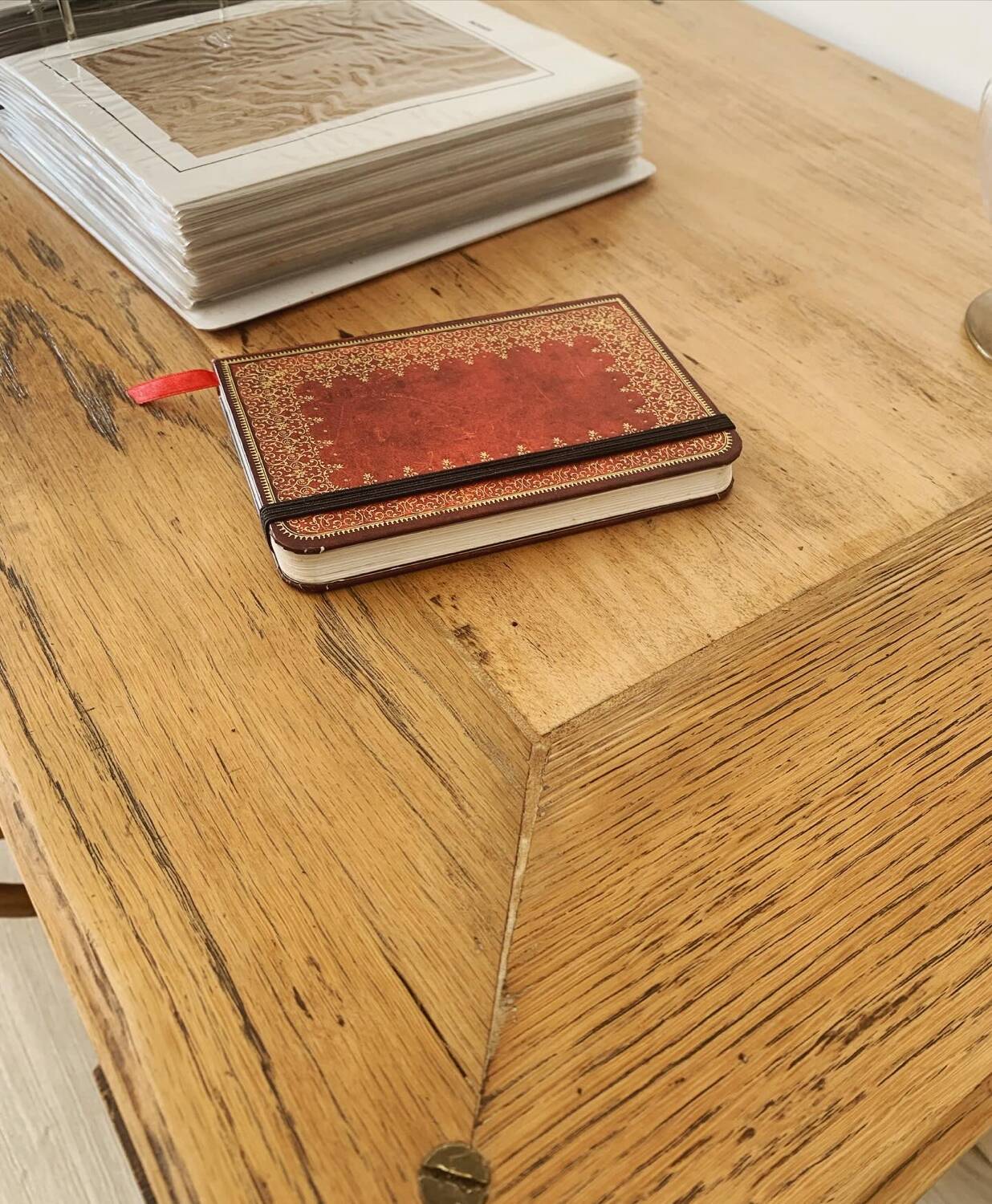 Old restored wooden desk