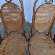 Set of 4 Mid-century Bentwood Cane Dining Chair, Thonet Style, 1970s Yugosl