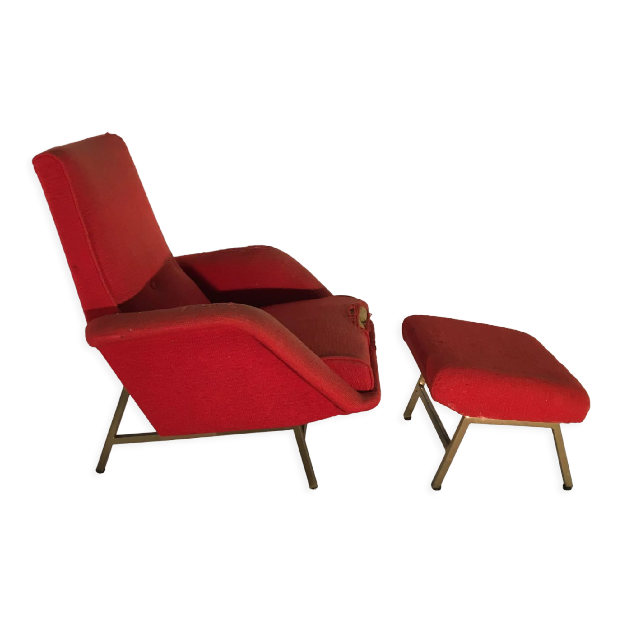 Armchair with ottoman, Italian